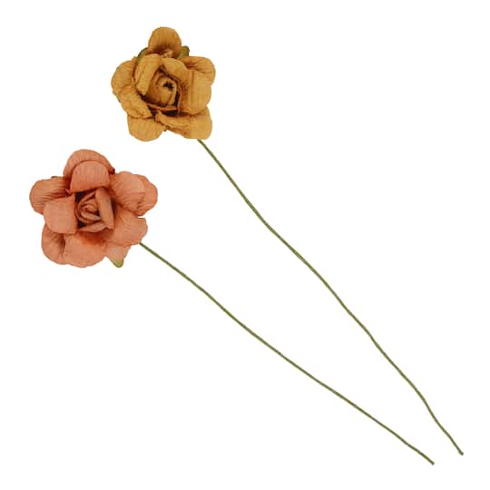 Orange &#x26; Yellow Paper Flowers by Recollections&#x2122;, 24ct.